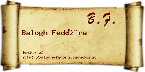 Balogh Fedóra névjegykártya