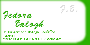 fedora balogh business card